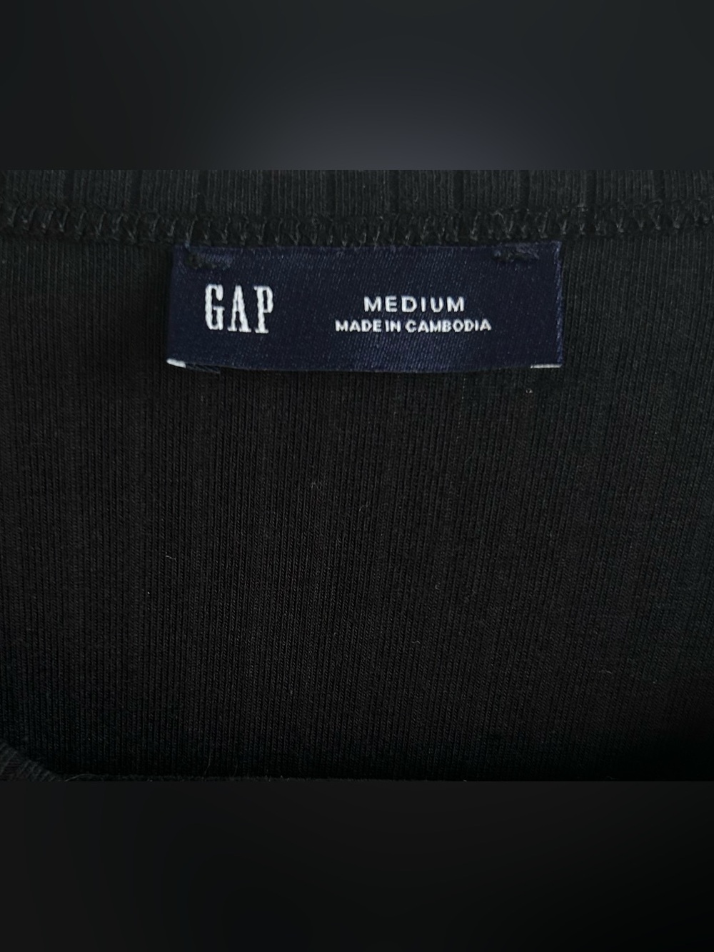 GAP Black Ribbed Button-Front Cardigan - Picture 5 of 6